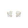 Camellia Pearl Earrings Natural Temperament Girl Fashion Niche Literary Style Earrings