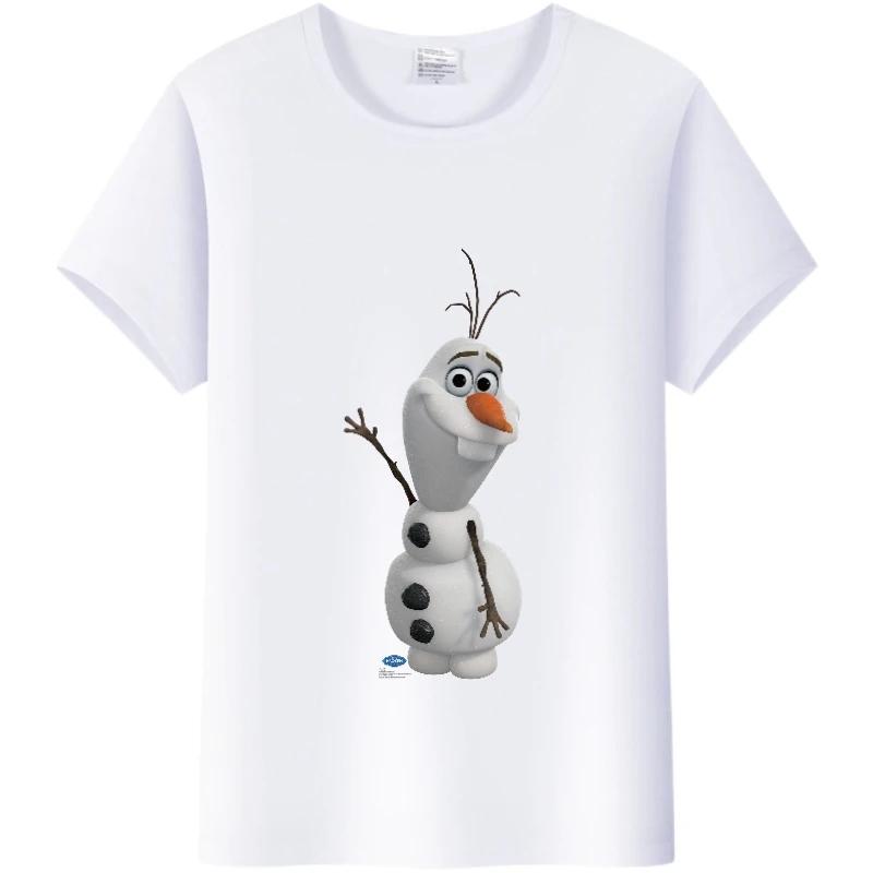 Casual Cartoon Summer Tee Frozen Elsa Anna Princess Top White T-Shirts 90S Clothes Oversized Friends Blouses Unisex