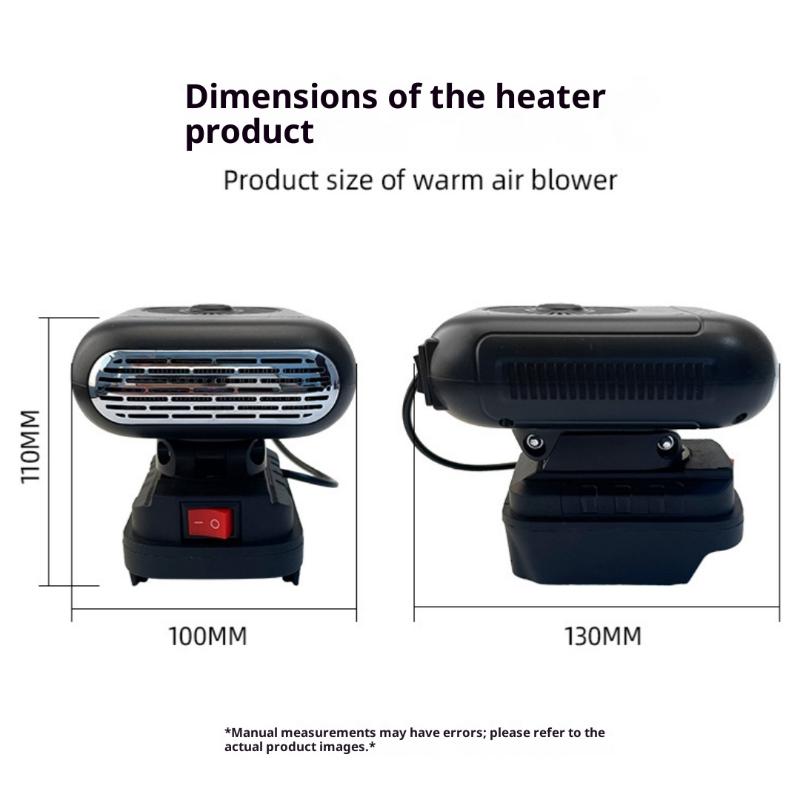 1 шт. 21 В литий-ионные батареи нагреватель воздуха / охлаждающий вентилятор беспроводной зимний автомобильный обогреватель 2 USB-порта для зарядки телефона