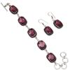 Amethyst Quartz Gemstone Jewelry Bracelet &Earring 7-8''