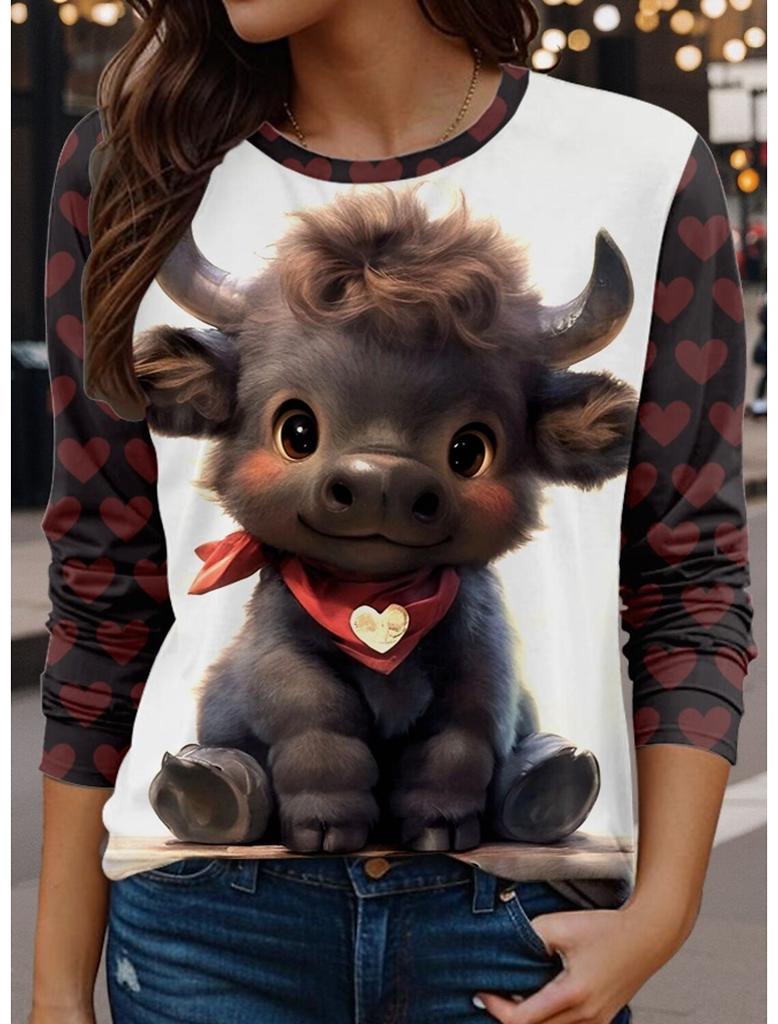 Модная 3D-печать с забавным рисунком кота, футболка с длинным рукавом и круглым вырезом, женская одежда, повседневная одежда, женская одежда в стиле Харадзюку, пуловер