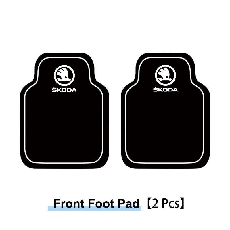 OBDI6 2/4pcs Leather Car Floor Mats Carpet Cushion For Skoda Octavia Fabia Rapid Superb Kodiaq Scala Karoq Citigo Kamiq Roomster Enyaq