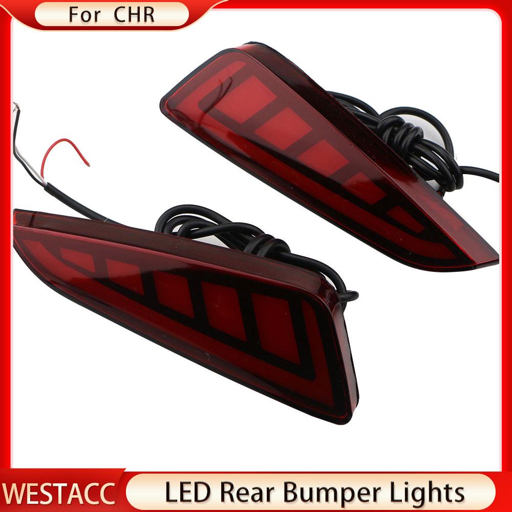 Светодиодные 2-функциональные светодиодные противотуманные фары для заднего бампера автомобиля, стоп-сигналы для Toyota CHR C-HR 2018 2022