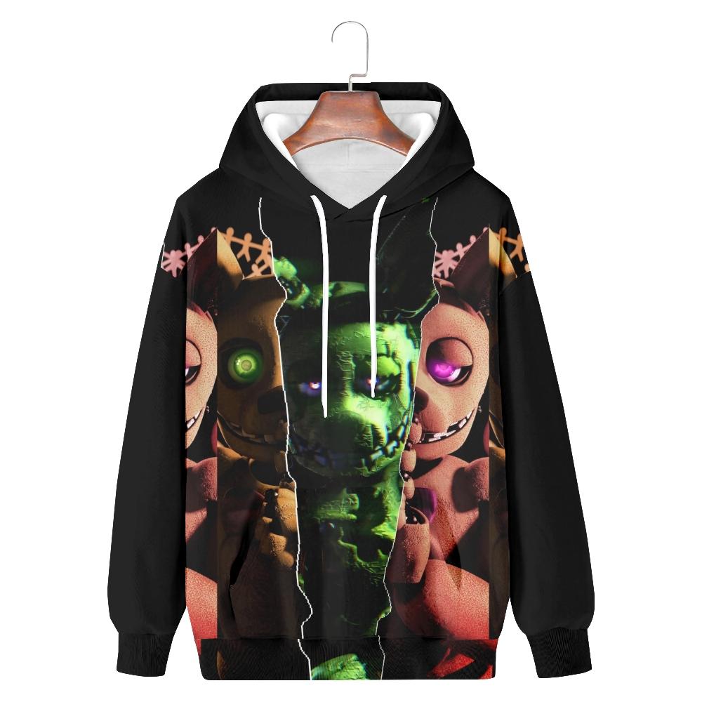 Men Women Fashion Five Nights At Freddy's Hoodies Streetwear Harajuku Casual Cartoon Printed Hooded Pullover Sweatshirts