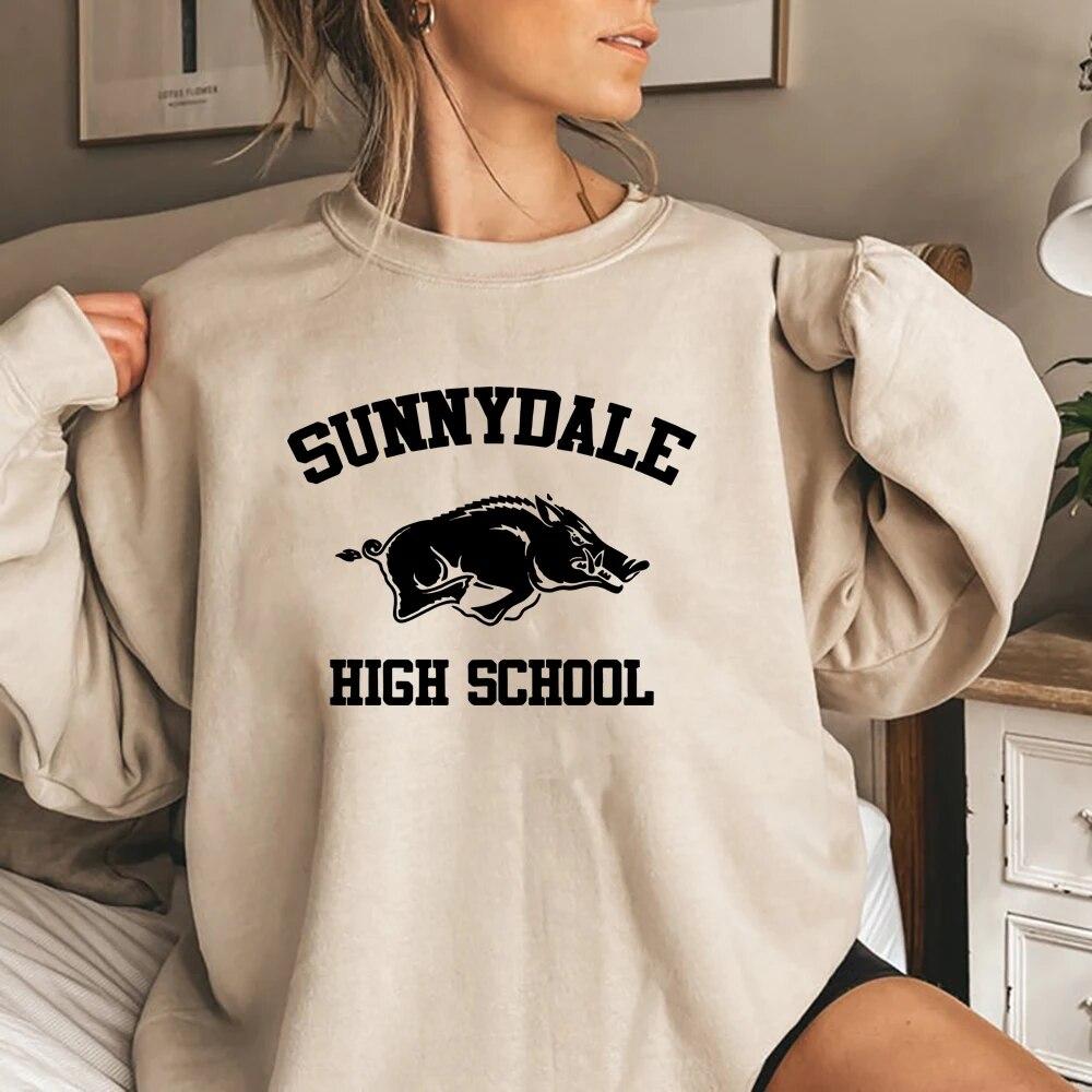 Толстовка «Баффи — истребительница вампиров» Толстовка для средней школы Саннидейл Джемпер «Баффи Саннидейл» Ретро толстовка с круглым вырезом «Истребительница вампиров» Толстовка унисекс