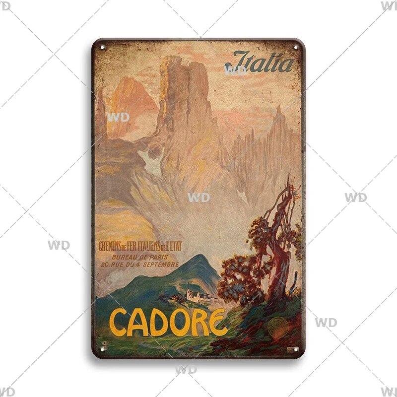 Tin Sign Landscape Paris Havana Tokyo Sydney Malibu Los Angeles Chicago City Metal Vintage Plaque Retro Decorative Plate Decor