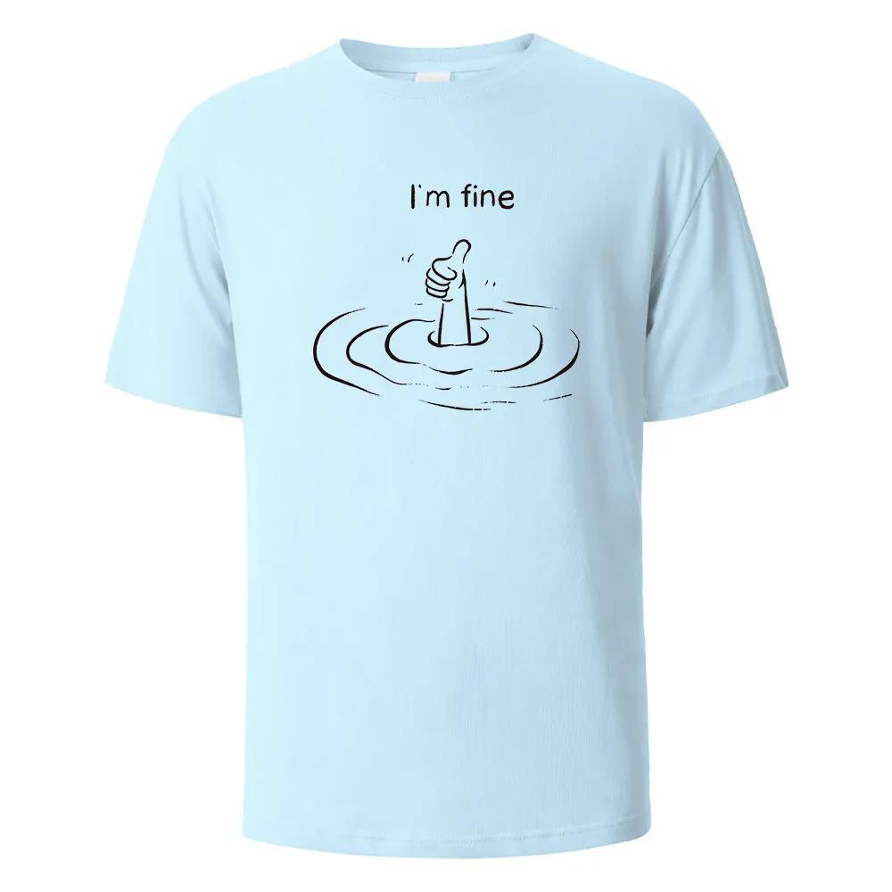 T'm Fine Print T-Shirt 100% Cotton Summer Tees For Men Women Oversize Casual Tops