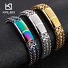 Kalen 12MM Браслеты-цепочки из сетки для мужчин и женщин Блестящие ювелирные изделия из нержавеющей стали Минималистичные персонализированные аксессуары Металл золотого цвета