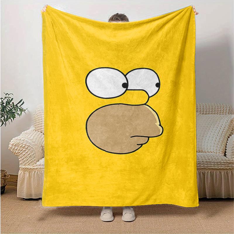 1Pc Simpson'S Minimalist Face Blanket Soft And Comfortable Casual Warm Camping Travel Christmas Halloween Gift M921779