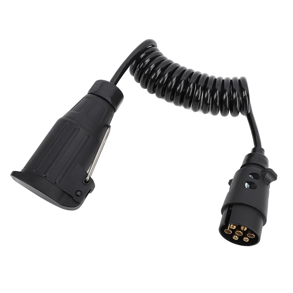 12В 7-контактный на 13-контактный адаптер для прицепа, длина 2 м, спиральный, соединитель проводки розетки прицепа для дома на колесах, каравана, лодки, черный