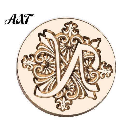 Wax Seal Stamp Head Iris A-Z Initial Alphabet Head, Brass Engraved Stationery Sealing for Wedding Invitations Envelopes Journal Gift Packaging