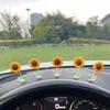 2/5Pcs Shaking Head Sunflower Car Decoration Adhesive Auto Dashboard Center Console Yellow Flower Ornament Doll