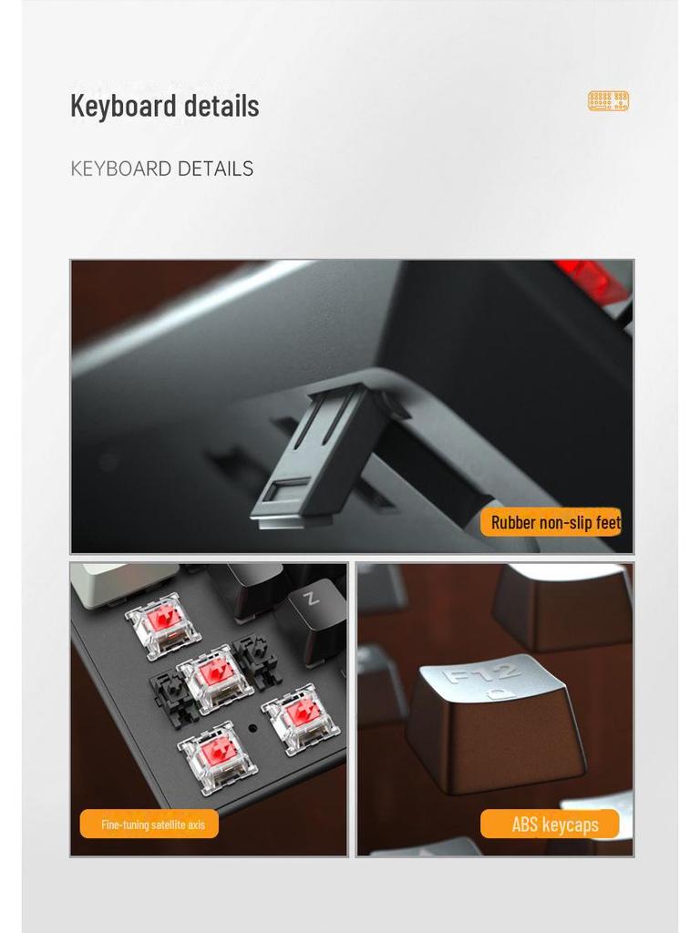 Проводная механическая игровая клавиатура Acer с красными/синими переключателями для настольного компьютера и ноутбука