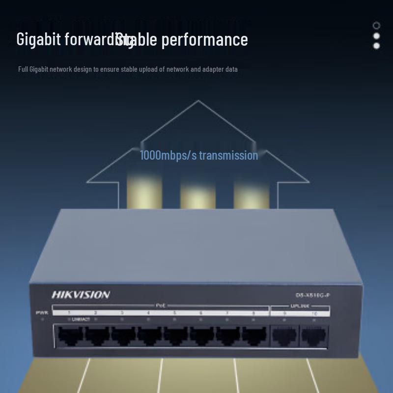 HIKVISION 10-Port Gigabit POE Switch CN plug (adapter included)