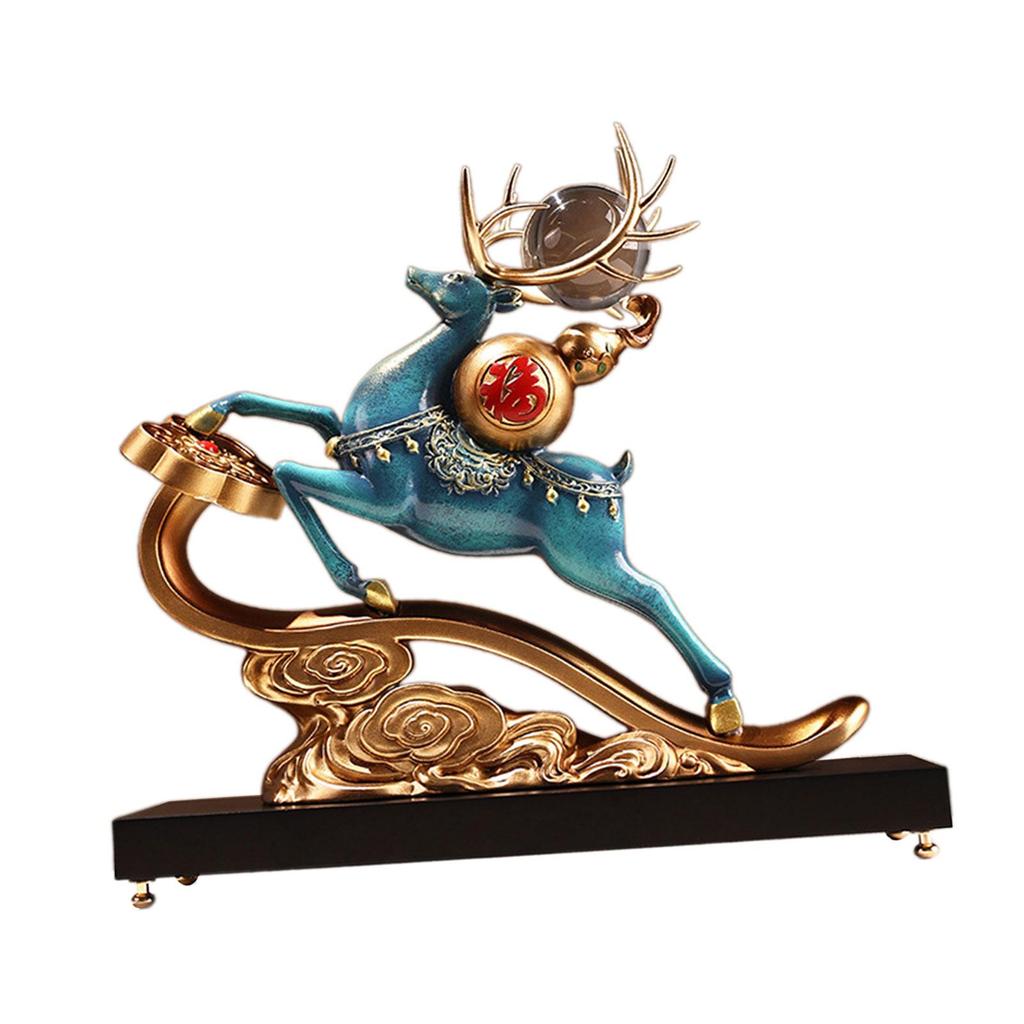 Deer Sculpture Home Decor Decorative New Year Ornament Crafts Reindeer Statue for Entrance Living Room Bookshelf Bedroom Desk