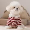 Pet Clothes Autumn and Winter Striped Velvet Thickened Two Feet Than Bear Dog Clothes