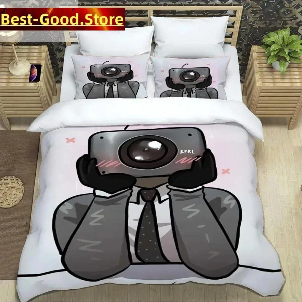 Skibidi Toilet Funny Kprl Speaker Cartoon Duvet Case Pillowcase Beddding Set Twin Full King for Boys Adults Bedroom
