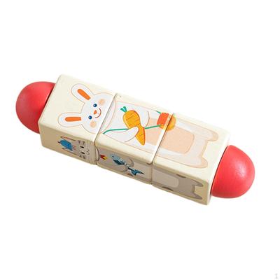 Конструктор-головоломка для детей 1-3 лет, деревянная вращающаяся игра.