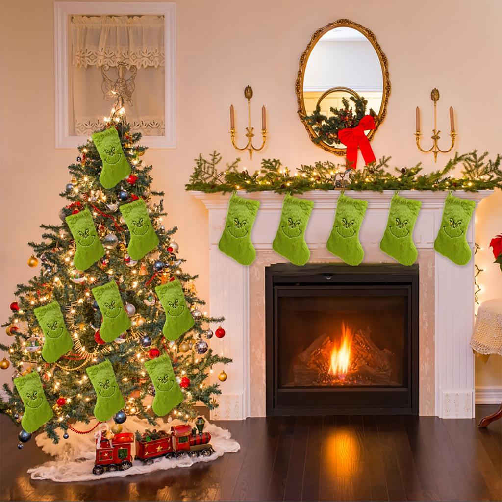 Модные рождественские чулки, подарочная сумка, принадлежности для украшения елки