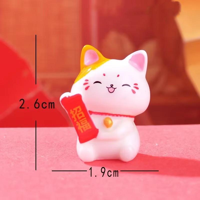 Индивидуальные смоляные украшения в виде мини-кошки Манеки-нэко, милые настольные украшения, лечебные детские подарки, декор для домашнего офиса