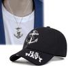 Men's Women's Anchor Embroidery Baseball Cap 2Pcs Hundreds of Matching Sun Hat Anchor Pendant Necklace Set Fashion Leisure Duck Tongue Cap