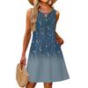 Ladies Fashion Casual Summer Vintage Floral Print Dress With Pocket Beach Holiday Vest Dress