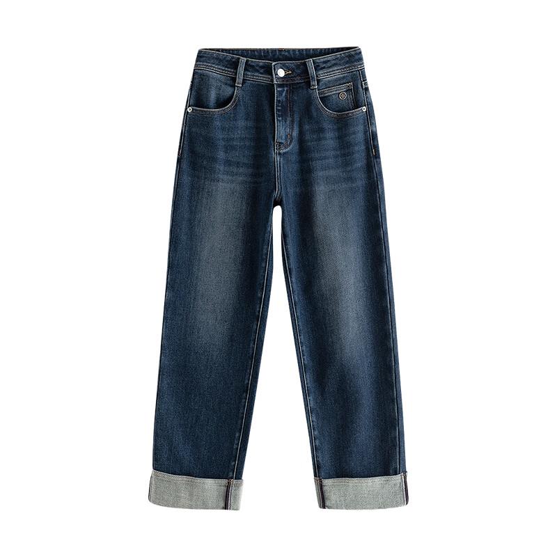 Chuyu Women's Roll-Up Hem Lycra Stretch Cropped Shaping Jeans