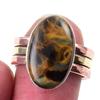 Natural Pietersite Gemstone 925 Sterling Silver Jewelry Two Tone Ring S.6.5 H5t35