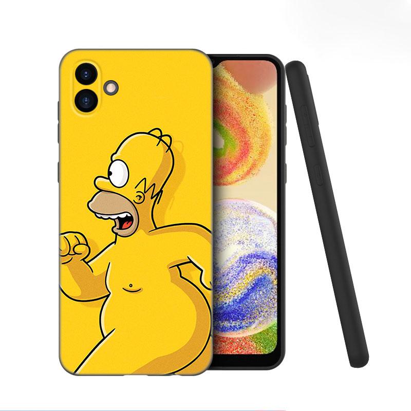 The Simpsons Black Silicone Phone Case For Samsung Galaxy A01 A03 Core A04 E A02 A05 A10 A20 A21 A30 A50 S A6 A8 Plus A7 2018