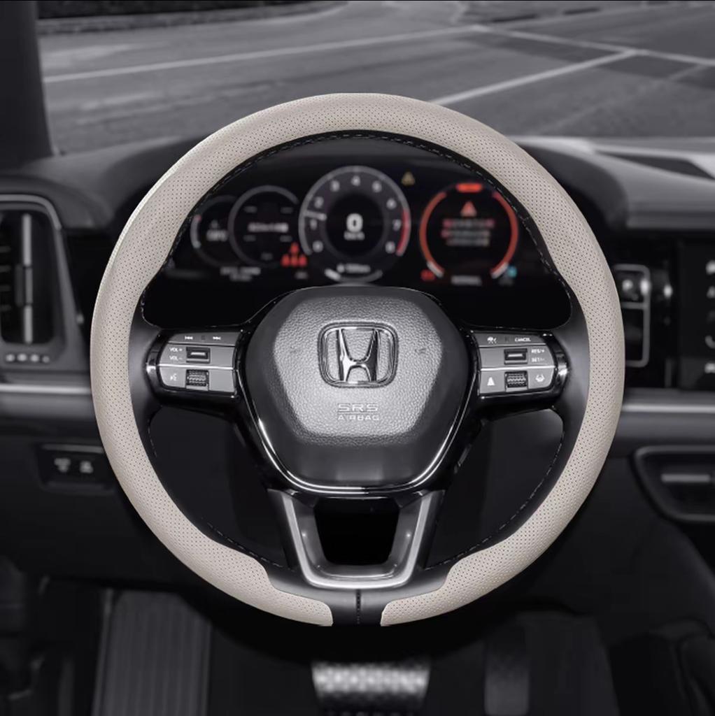 38cm Car Steering Wheel Anti-slip Wheel Cover Carbon Fibre For Honda Civic Fit Jazz Accord Pilot CRV Odyssey Passport City HRV