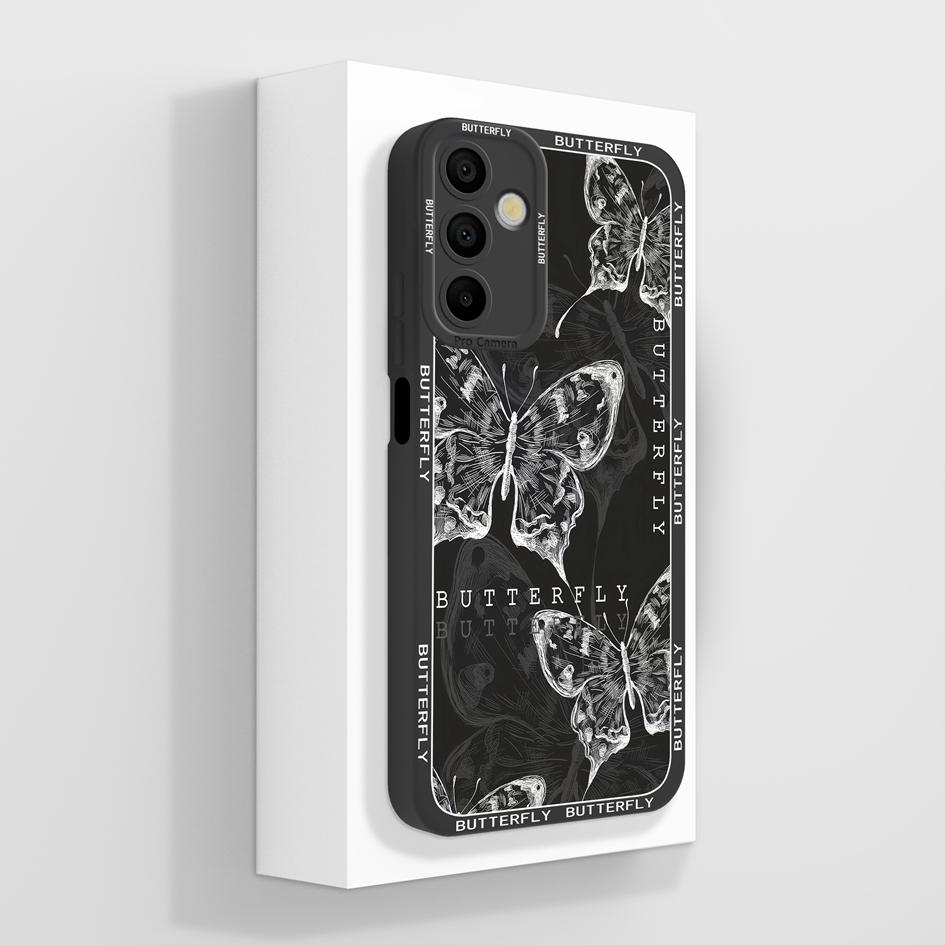 Чехол для телефона Samsung Galaxy A15 A 15 4G 5G. Роскошный модный дизайн. Матовый черный квадрат. Высококачественный мягкий жидкий силиконовый чехол для бампера Samsung.