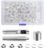 100sets Metal Eyelet Grommet Punch Installer Tool Set Spout Eyelash Discs Pliers Set for Tarpaulins Awnings Bags Curtains Shoes