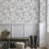 White Sketch Floral And Leaves Wallpaper Retro Line Flower PVC Peel And Stick Wallpaper Waterproof Kitchen Bathroom Vinyl Decor