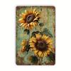 1pc Rustic Sunflower Metal Tin Sign, 20.32x30.48 Cm, Vintage Indoor/Outdoor Wall Art, Iron Sheet Painting for Home, Office, Rest
