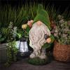 Outdoor Solar Lamp Elf Resin Craft Decoration Dwarf Flocking Statue Decoration Garden Landscape Lamp