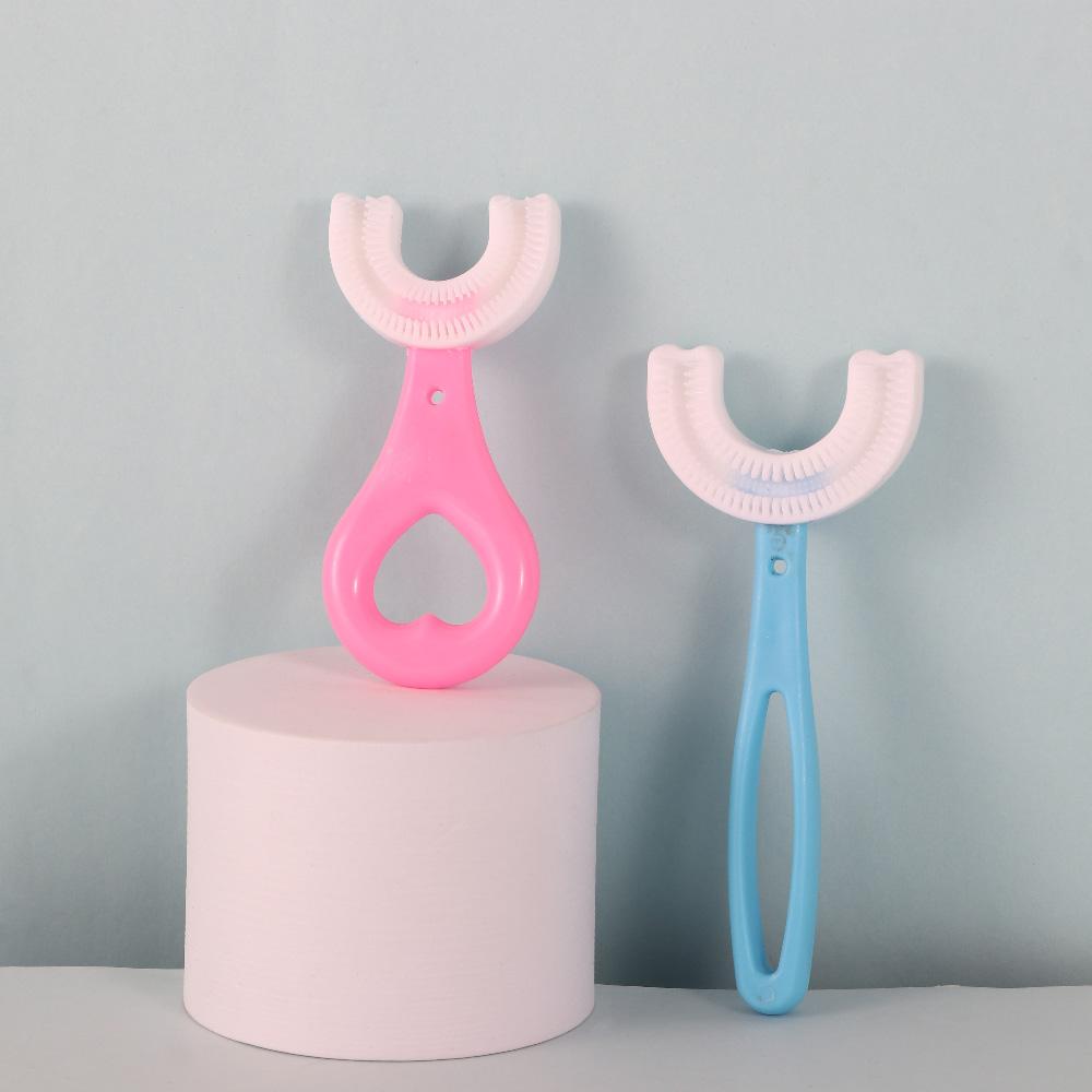 Silicone 2-12 Years Old Teeth Cleaning Brushes Kids Toothbrushes U-Shape Toothbrushes Oral Care