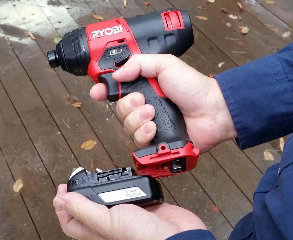 Kyocera Old Ryobi Rechargeable Impact Driver 655550A Grip Lightweight 1kg Model Perfect for DIY Lithium Ion Screw Tightening Capacity Machine Screws