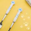 Stainless Steel Spoon And Fork Set With Storage Box Portable Tableware Cute Cat Paw Shaped Dinnerware Kit For Adults Kids Tools