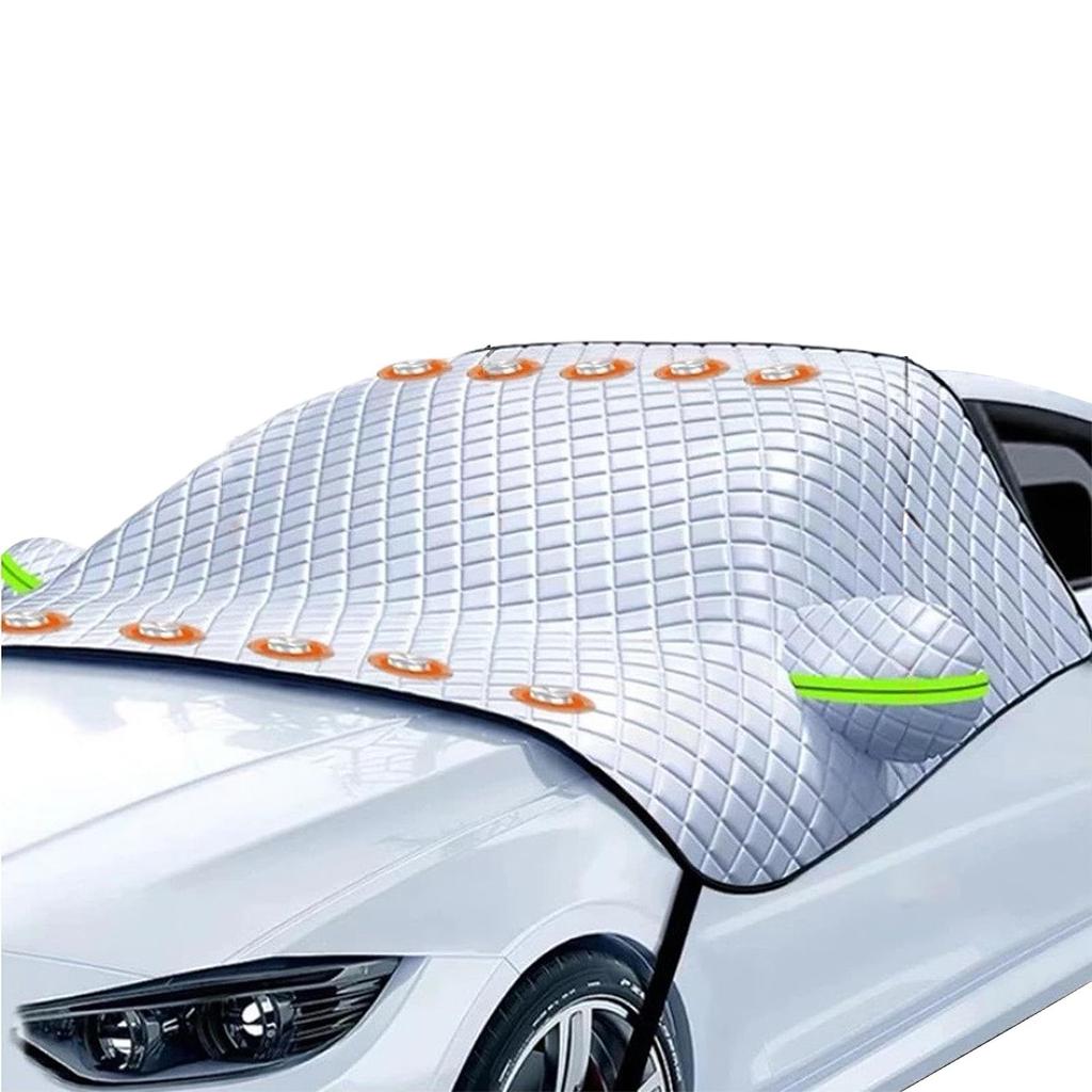 Poxvalzor New Windshield Sunshade for 12 Thick UV Light Heat Leaf and Hail Frost Snow Car Easy Car Includes Belt and Storage Universal Fit [2025