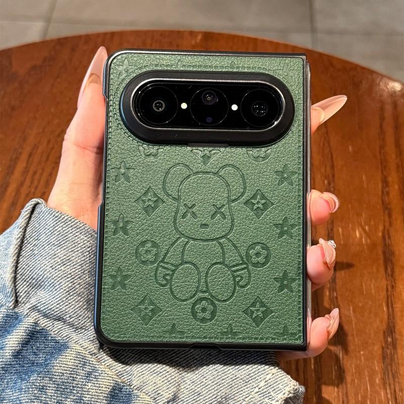 Cartoon Bear Embossed Shockproof Flip Phone Case Pura X Max Collector Edition