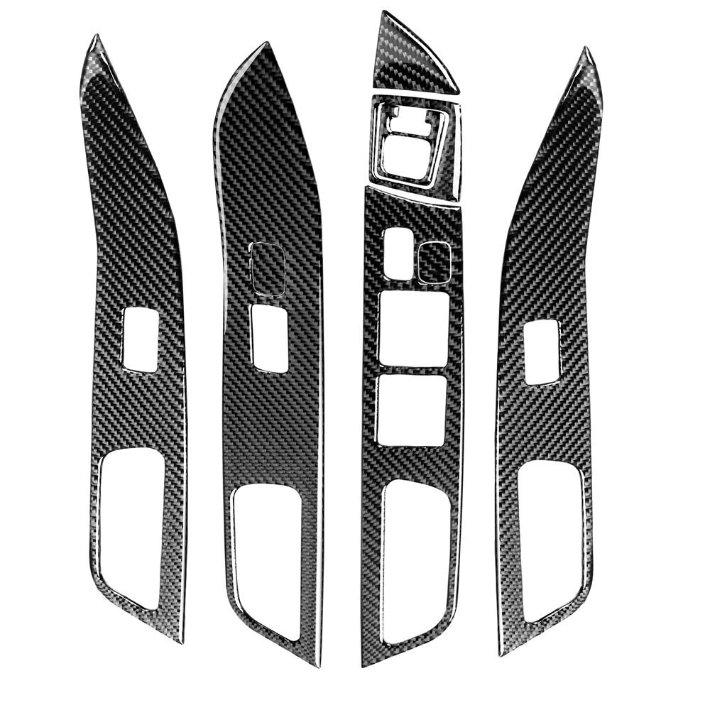 Carbon Fiber Window Lift Switch Panel Cover For Mitsubishi Lancer EVO 08-15 RHD
