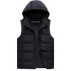 Мужской зимний пуховый жилет с капюшоном - Толстая, теплая верхняя одежда без рукавов для мужчин среднего и пожилого возраста