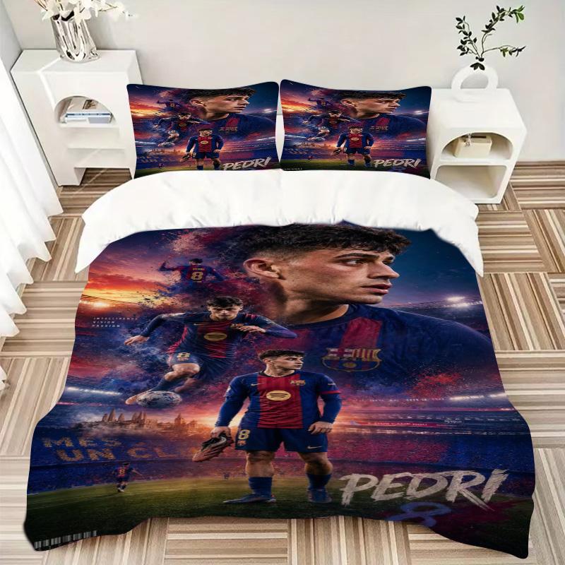 Pedri'S Barcelona Legacy Print 3Pcs Bedding Setduvet Cover With 2 Bedropillowcase Home Birthday Gift