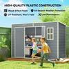10 x 4 ft Resin Garden Shed, Outdoor Storage Shed with Floor, Windows, Lockable Doors and Vents, Grey