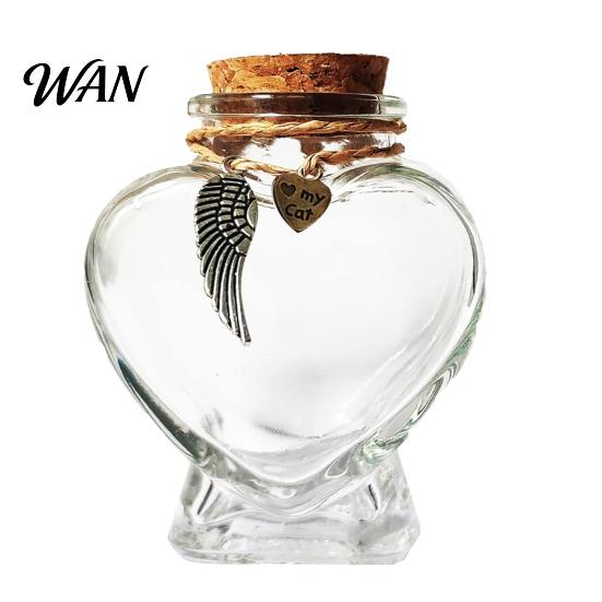 Pet Hair Preservation Bottle Keepsake Transparent Glass Storage Box with Cork Dustproof Jar Seal Preserve for Dog or Cat Memories Holder