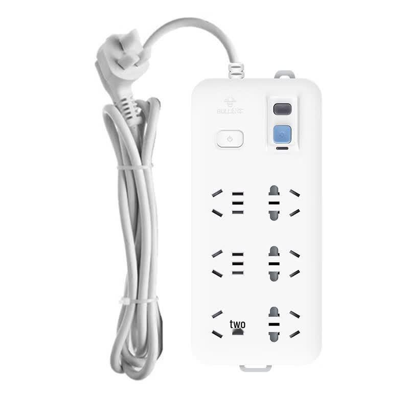 BULL 6-Outlet Leakage Protection Power Strip with Master Switch CN plug (adapter included)