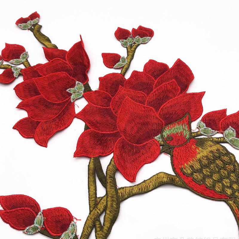 1 Набор Вышитая Магнолия DIY Швейные Аксессуары Сумка Вышивка Цветы для Джинсов Шляпы Аппликация Ремонт Тканевые Наклейки