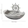 Boat Shaped Soap Dish Wall Mounted No Drill Draining Soap Tray Bathroom Storage Box