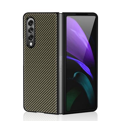 Роскошный чехол-сумка для телефона из углеродного волокна для Samsung Galaxy Z Fold 3 Fold3 Fold2 Fold 2 Ультратонкий легкий чехол Capa