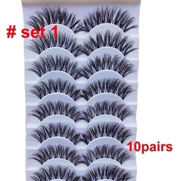 8/20 пар 15-20 мм натуральные 3D накладные ресницы набор для макияжа норковые ресницы наращивание норковые ресницы